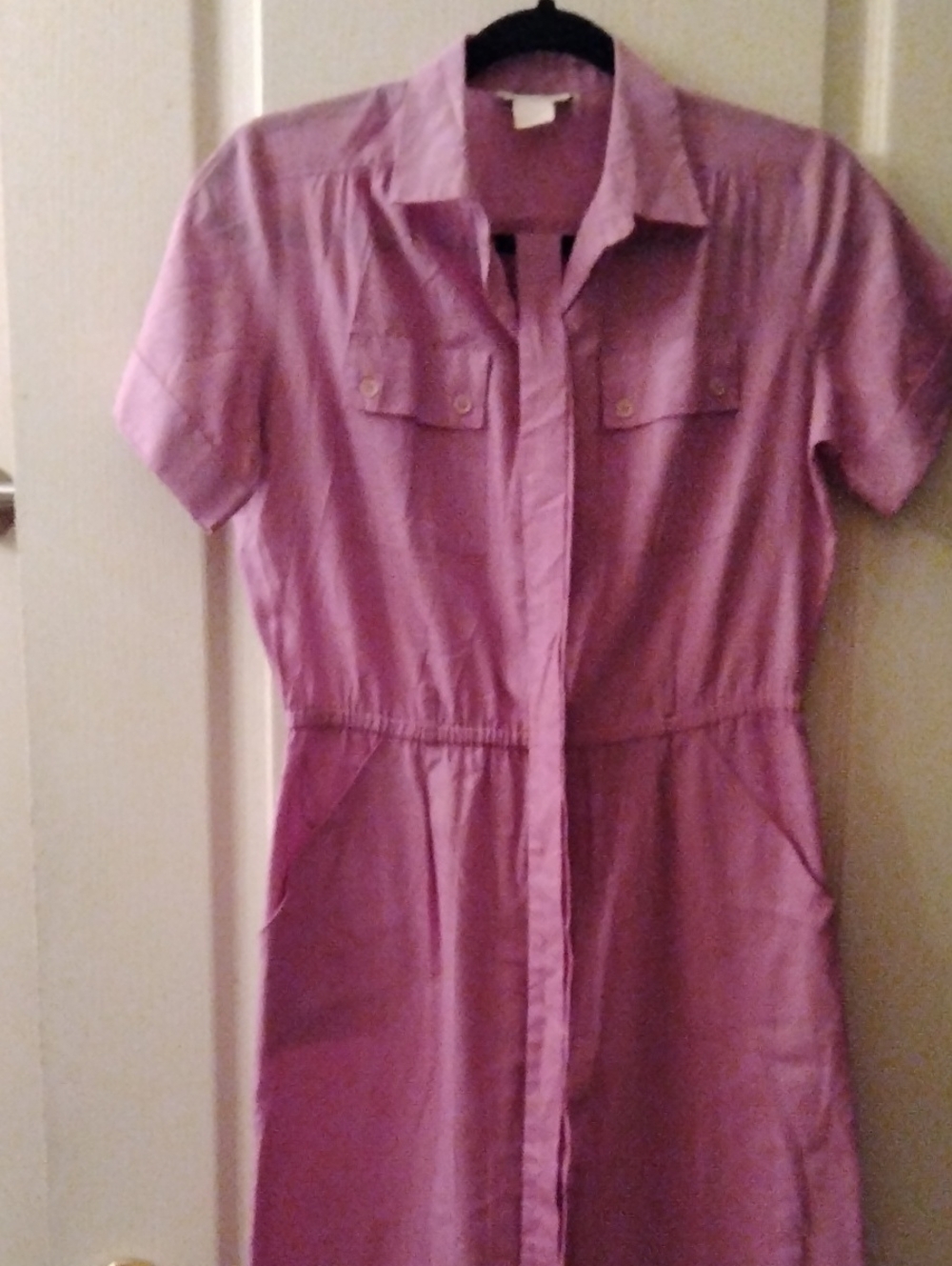 Sleeveless Lilac Shirt Dress with Tie Waist